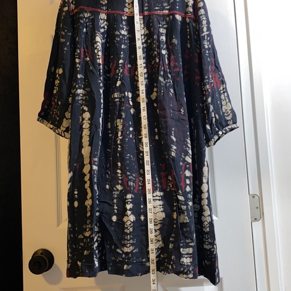 ba&sh Ilda Tye Dye Dress Navy with Red trim adorable style roomy fit - Picture 7 of 13